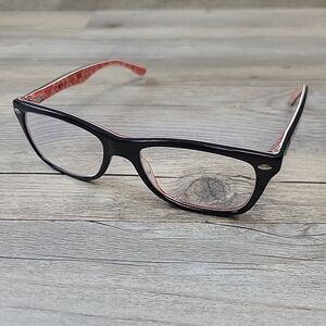 Ray-Ban RB5228 2479 Black/ Red White Logo Eyeglasses FRAMES ONLY‎ 50-17 140